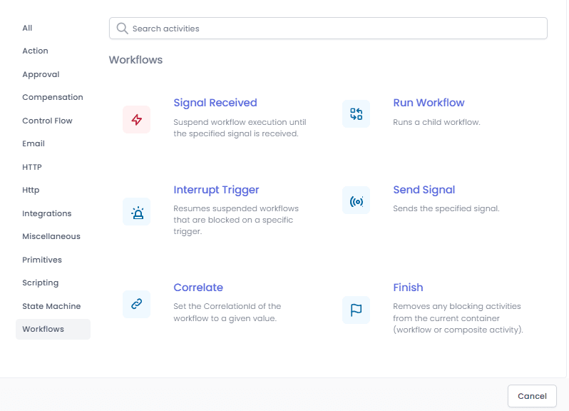 Workflow listesi ve merkezi yönetim