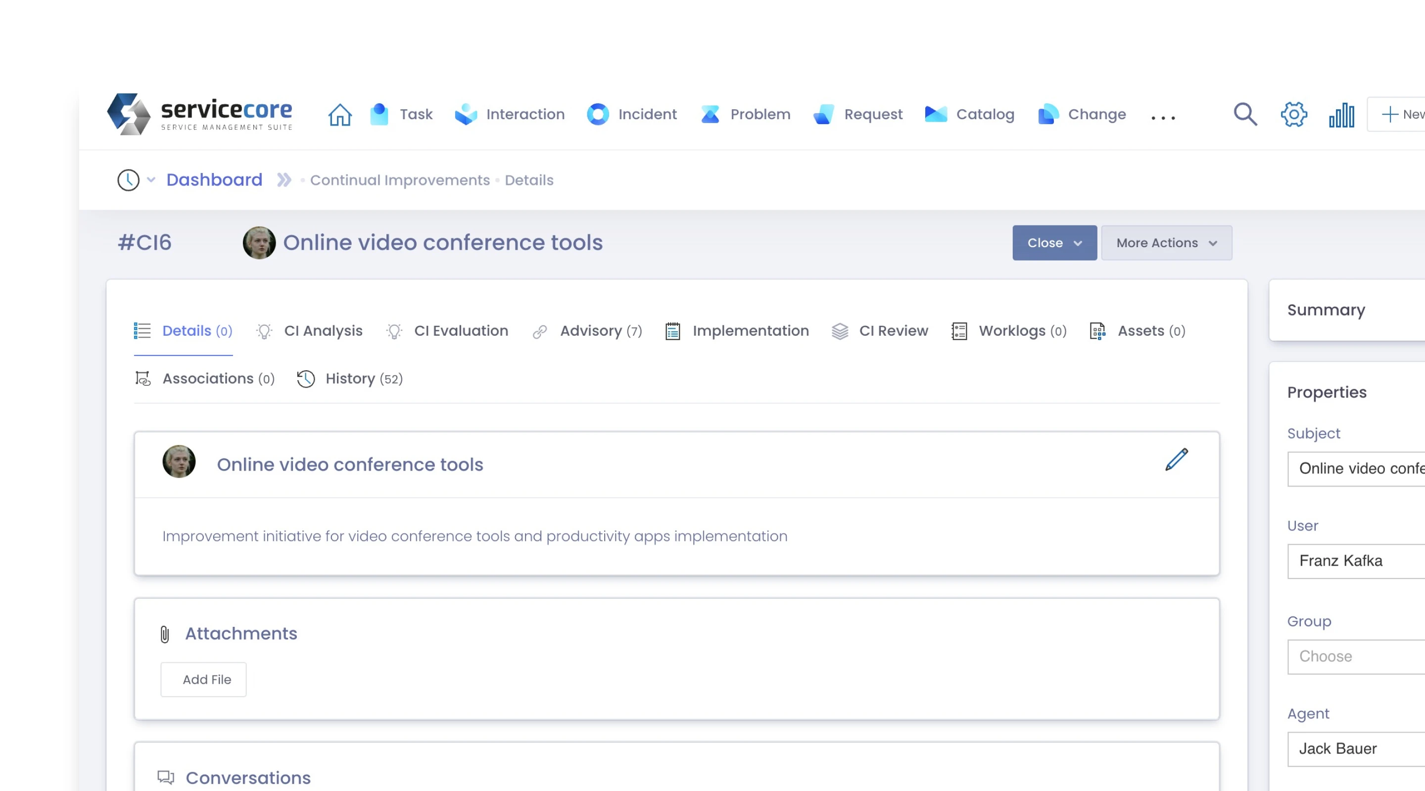 Interaction katmanından CI insiyatifi yakalama