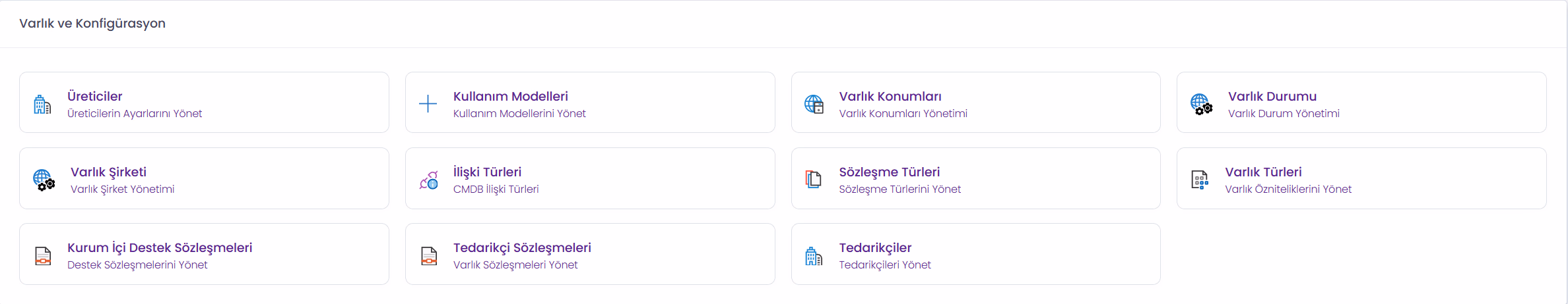 Organizasyon ayarları — kullanıcı, teknisyen, rol, departman